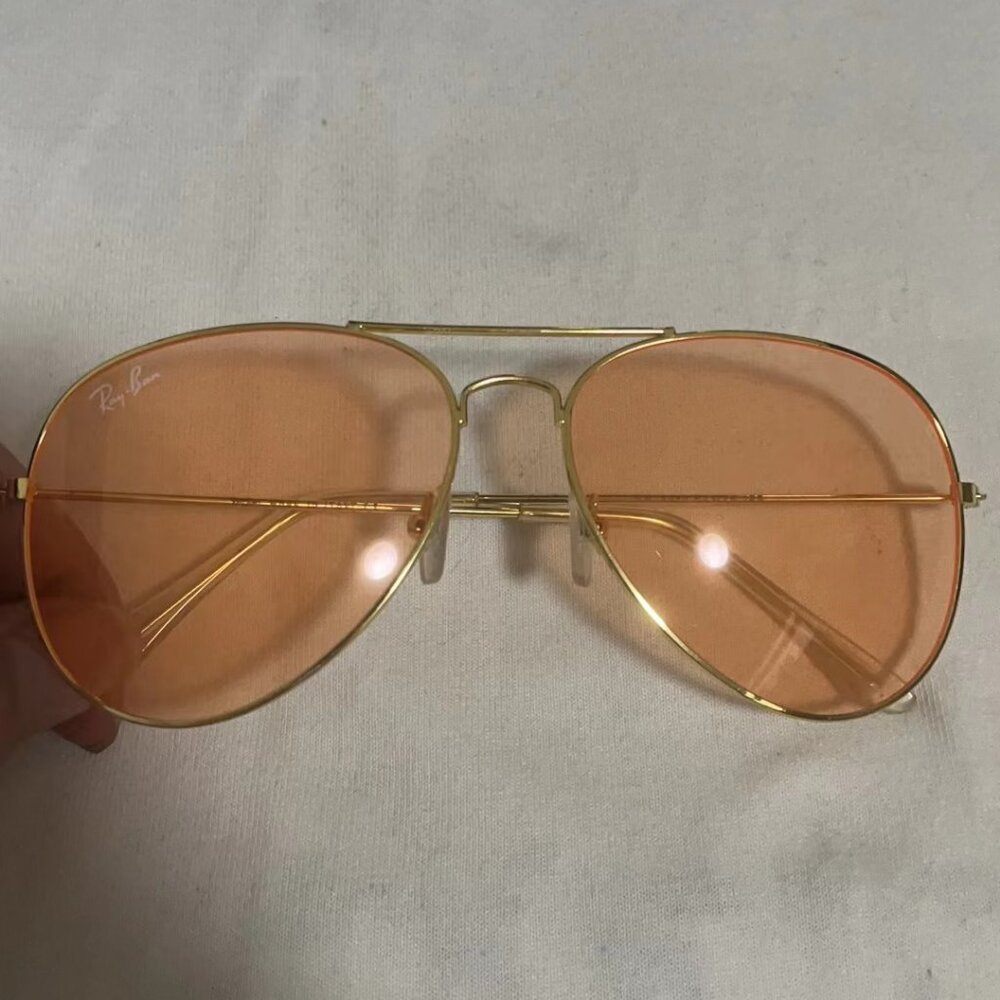 Ray Ban Aviator Sunglasses Reflective Orange Unisex
